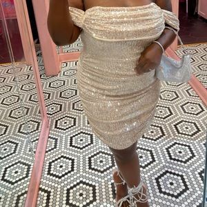 Champagne sequin dress